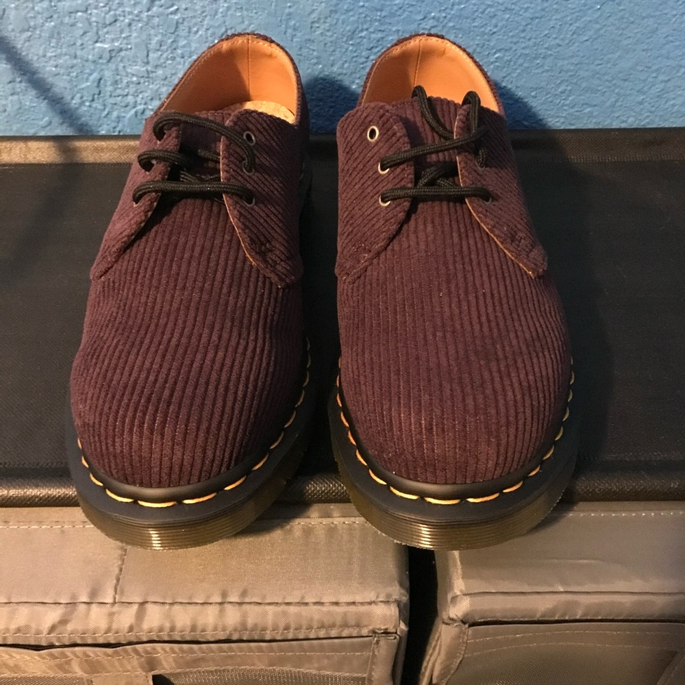 New Dr. Doc Martens 1461 Duchess Corduroy Oxfords Oxblood - LA004 Men's Size 9